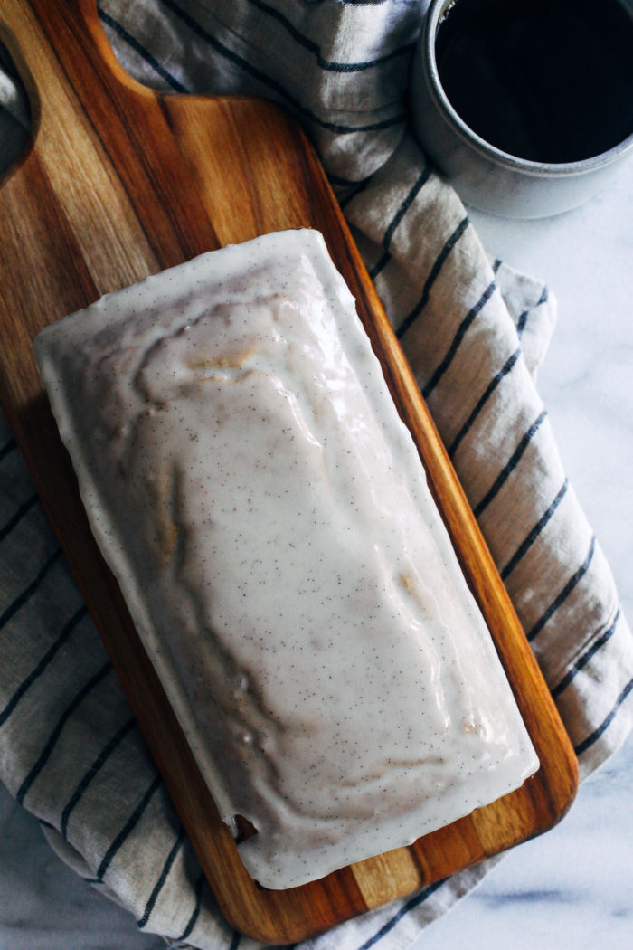 Cardamom Almond Flour Cake with Vanilla Bean Icing- soft buttery cake flavored with ground cardamom and an irresistible vanilla bean icing. Dairy-free and gluten-free!