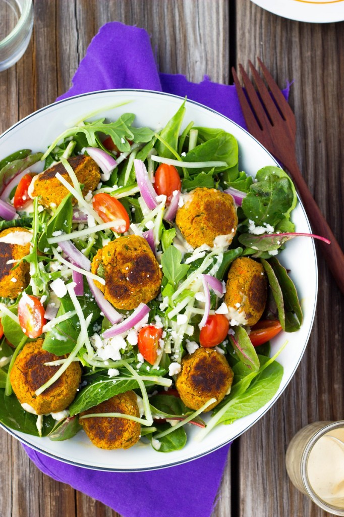 Roasted Carrot Falafel Salad from She Likes Food