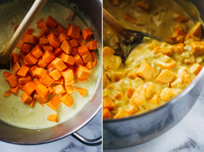 Swift Sweet Potato Curry- a satisfying and creamy curry that takes just 30 minutes and one pot to make! (vegan, gluten-free + oil-free)