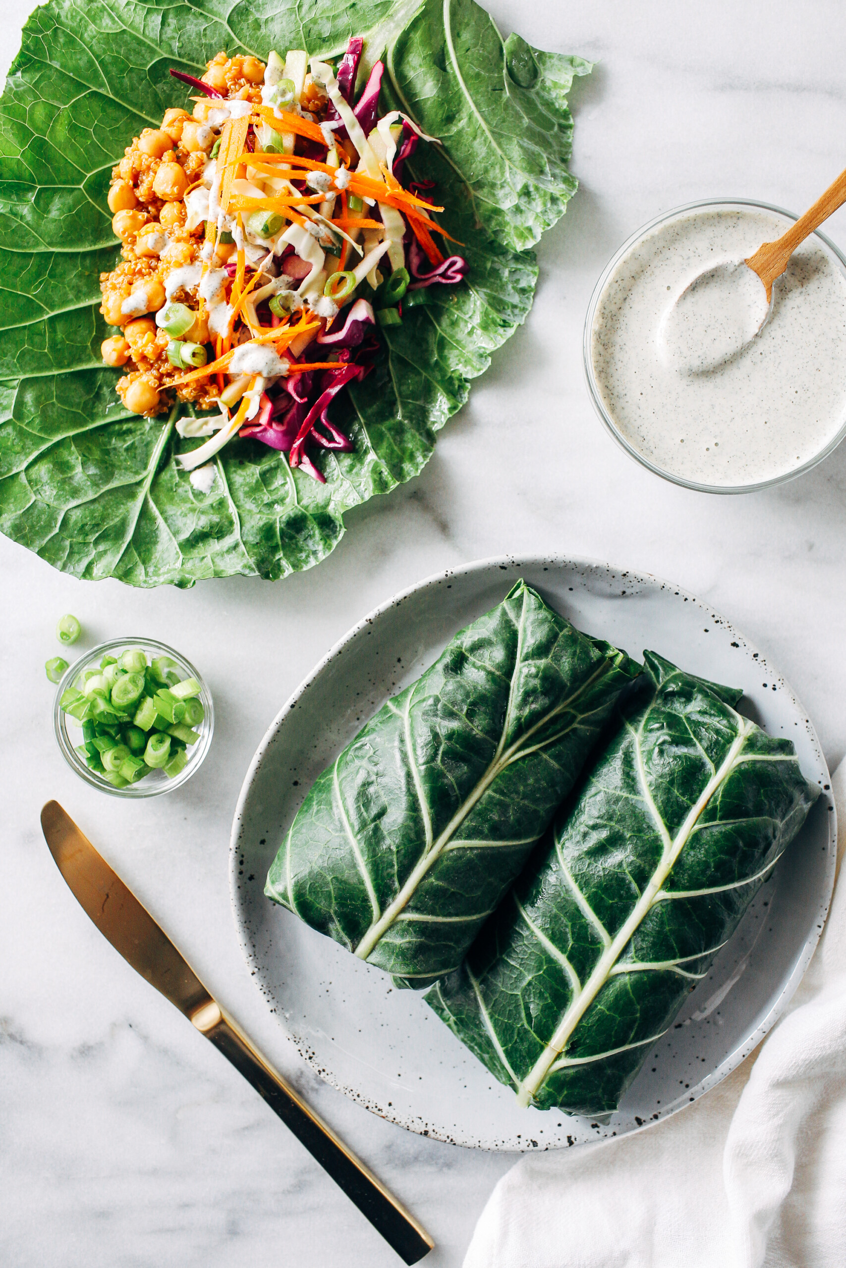 BBQ Chickpea Collard Wraps