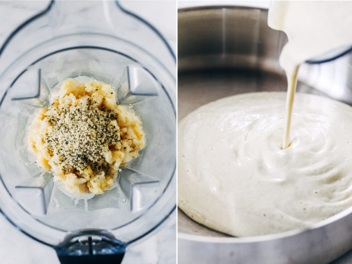 Cauliflower Hemp Alfredo- just 10 ingredients and 30 minutes for a healthy alfredo sauce that's packed full of vitamins and protein. Dairy-free and nut-free!