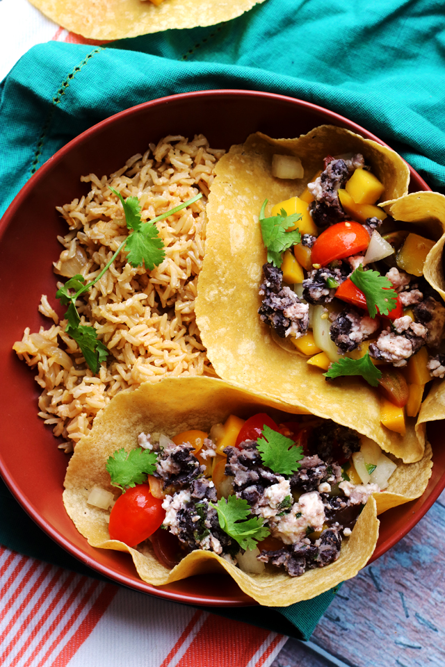 Crispy Black Bean Tacos with Mango Pico de Gallo from Eats Well With Others