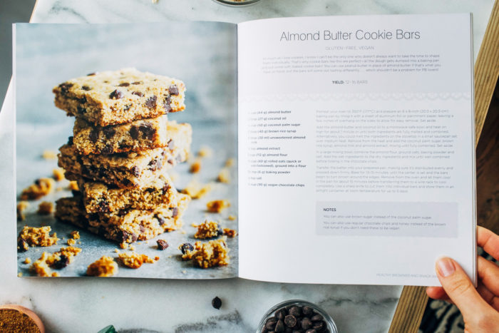 Almond Butter Cookie Bars- soft and chewy, these cookie bars are the perfect cure when you're feeling to lazy to roll the dough into individual balls. Just 20 minutes to make! (vegan, gluten-free + refined sugar-free)