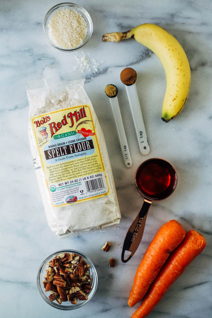 Vegan Banana Carrot Bread with Cashew Cream Cheese Icing- banana replaces egg in this recipe for a lighter take on carrot cake with irresistible flavor. Whole grain, refined sugar-free and dairy-free!