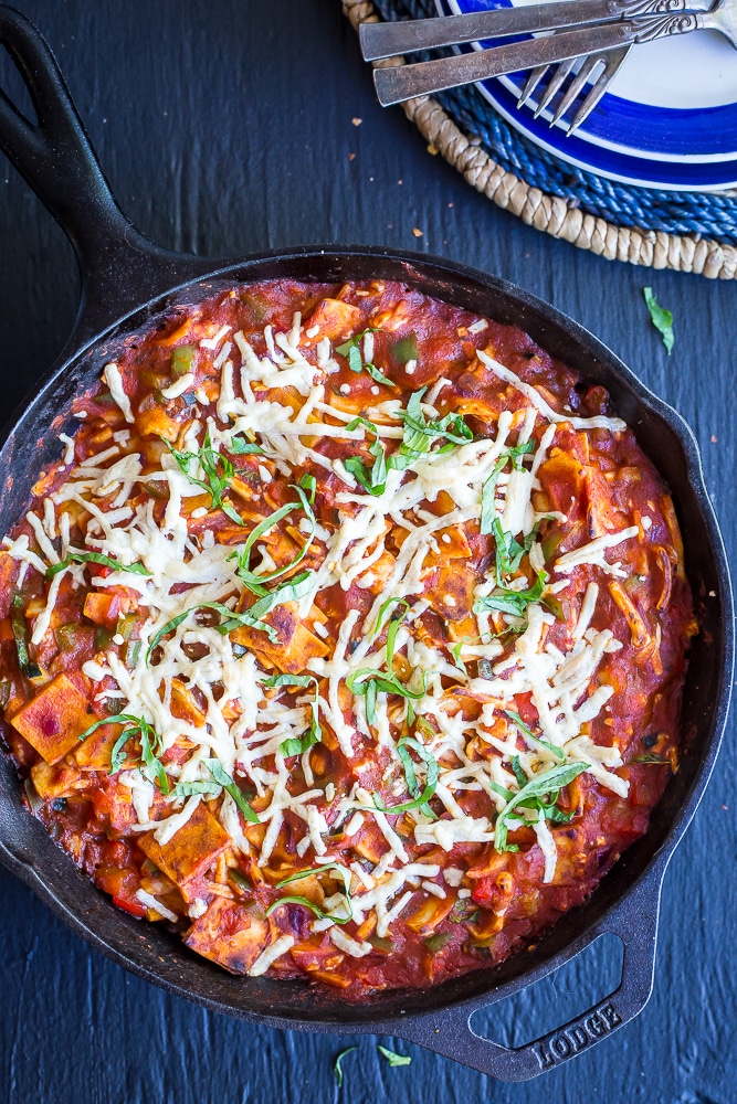 30-Minute Pizza Skillet Casserole from She Likes Food