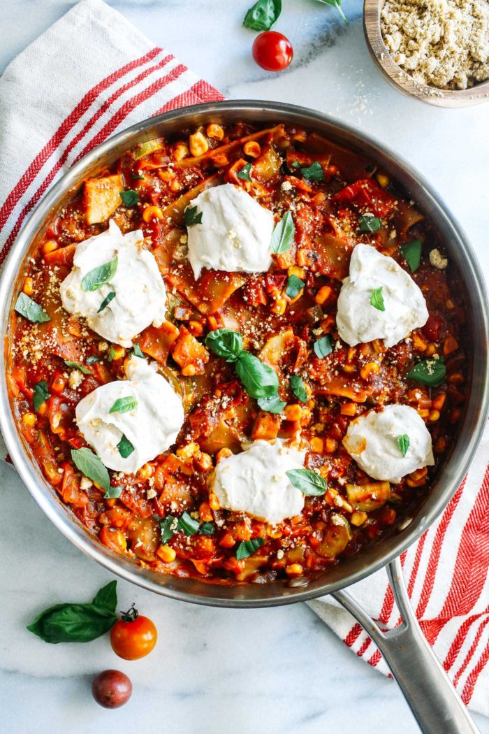 One-Pot Summer Vegetable Skillet Lasagna from Making Thyme for Health