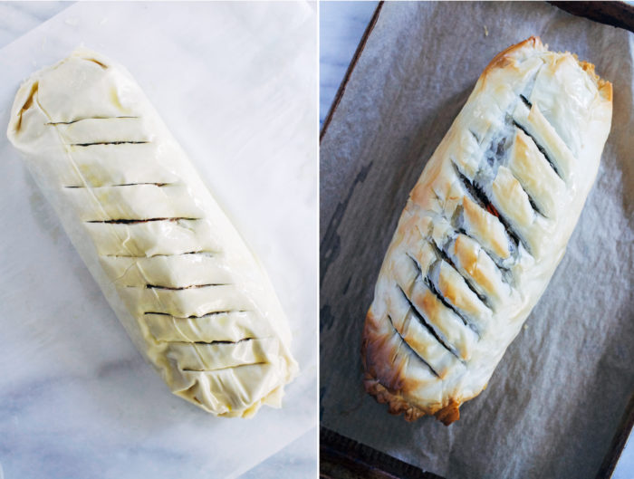 Vegan Wellington- a plant-based version of the classic beef wellington that's perfect for sharing at the holiday table. Can also be prepared the day before and cooked the day of! 