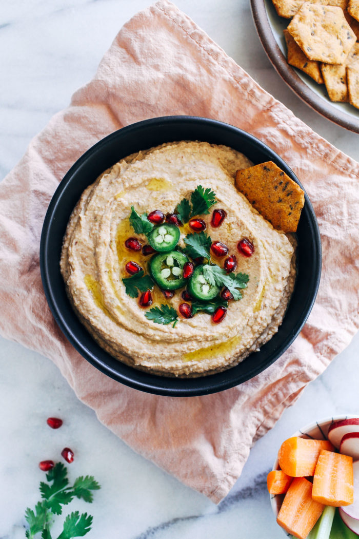 Smoky Black Eyed Pea Hummus- roasted jalapeño and smoked paprika give this southern style hummus rich flavor that everyone will love!