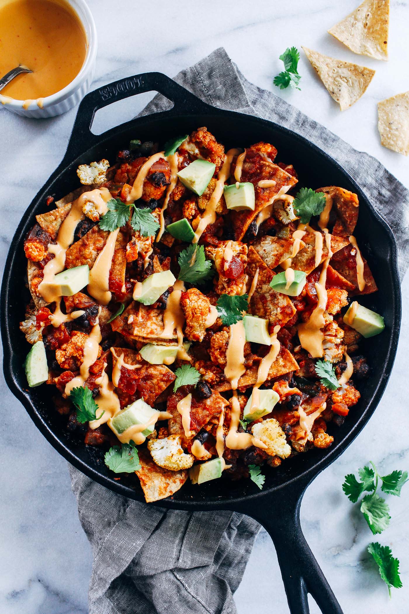 Roasted Cauliflower Chilaquiles