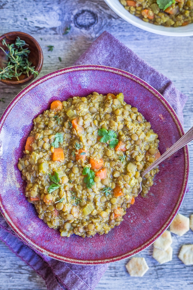 Curried Lentil and Quinoa Soup from She Likes Food