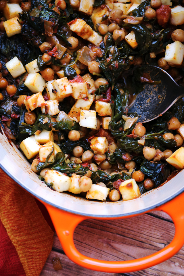 One-Pot Baked Paneer with Chickpeas and Spinach from Eats Well With Others