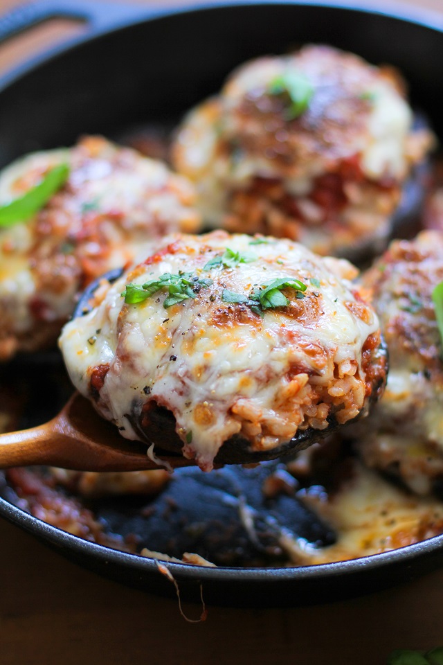 Stuffed Portobello Mushroom Pizzas from from The Roasted Root