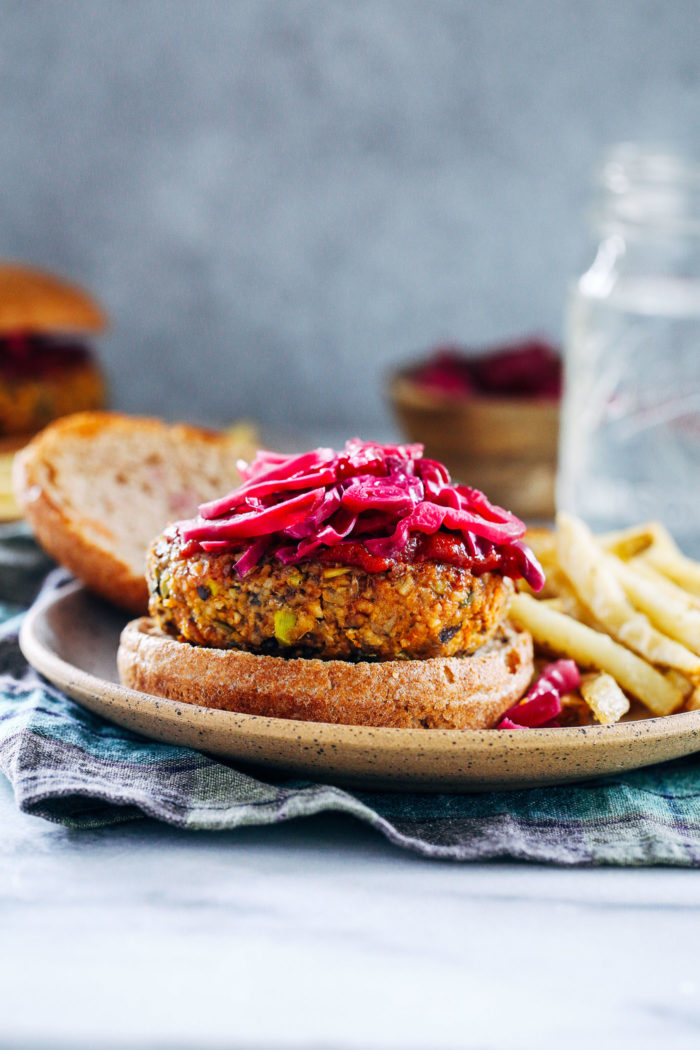 Nina's Berliner Burgers- inspired by old-school Berlin kiosk foods, this modern burger is topped with purple kraut and curry ketchup, two iconic German street foods. Packed full of flavor and plant-based protein, it's sure to be a favorite!