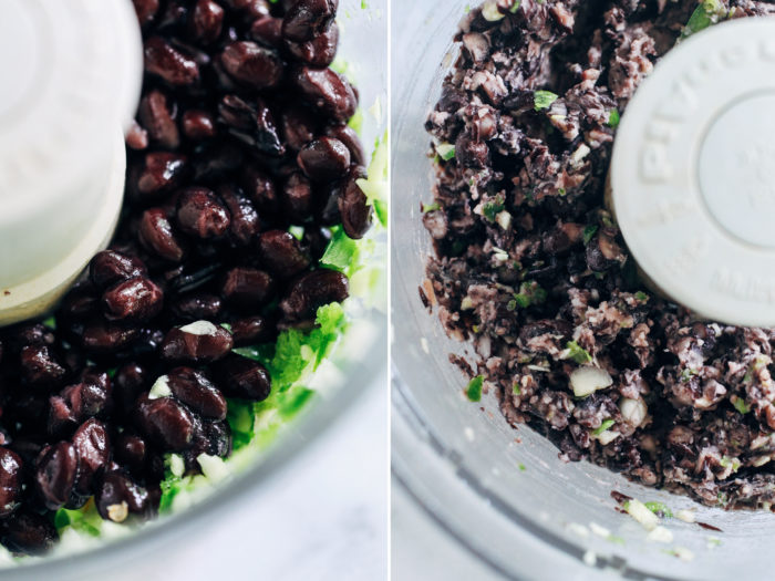 Easy Black Bean Burgers- all you need is 10 ingredients to make these simple black bean burgers. Perfect for grilling all summer long! (vegan + gluten-free)