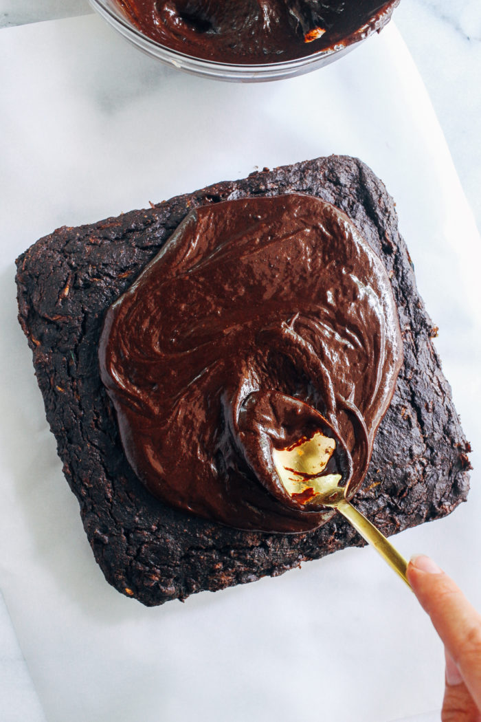 Vegan Chocolate Zucchini Snack Cake- naturally sweetened and whole grain, all you need is 1 bowl to make this nutritious whole grain zucchini cake! (oil-free option) #vegan #plantbased #healthybaking #wholegrain #wfpb