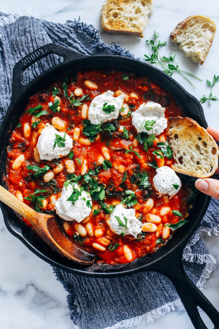 One-Pot White Bean Vegan Shakshuka | "I am printing this recipe and making it again. My husband liked it, and so did I; easy and healthy. Served it on Quinoa. Great!"