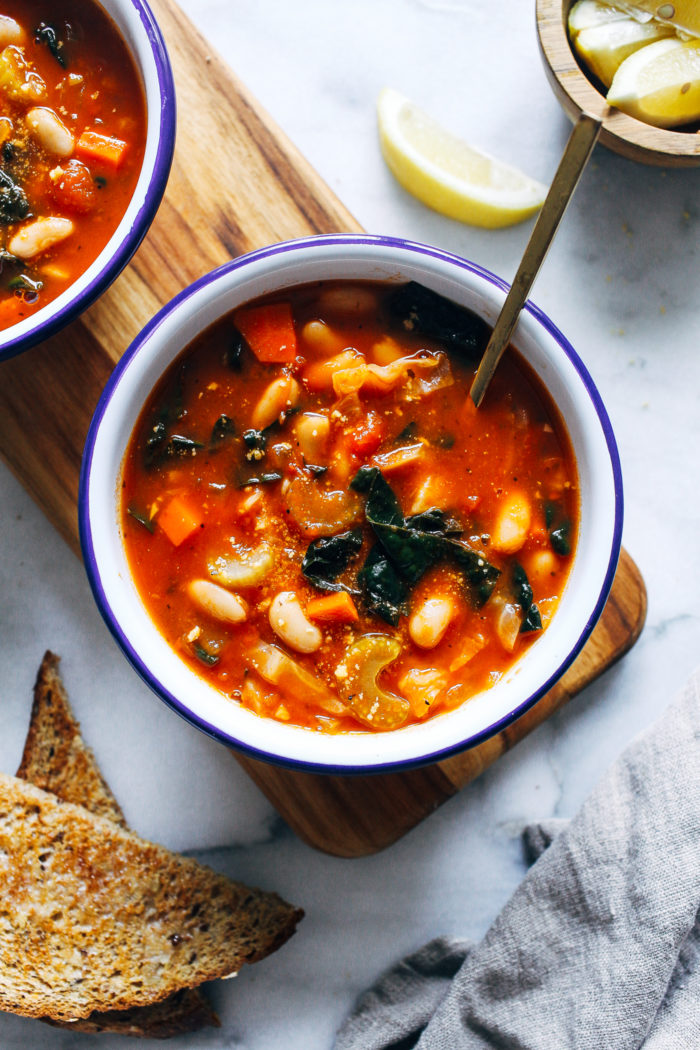 Tuscan White Bean Soup from Making Thyme for Health