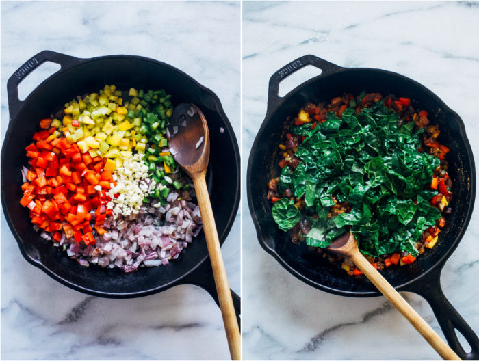 Mexican Black Eyed Peas and Greens- hearty black eyed peas are infused with Mexican-inspired spices and served with healthy greens for good luck and fortune in the new year!