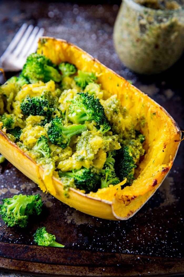 Spaghetti Squash with Roasted Pecan Pesto from from The Roasted Root