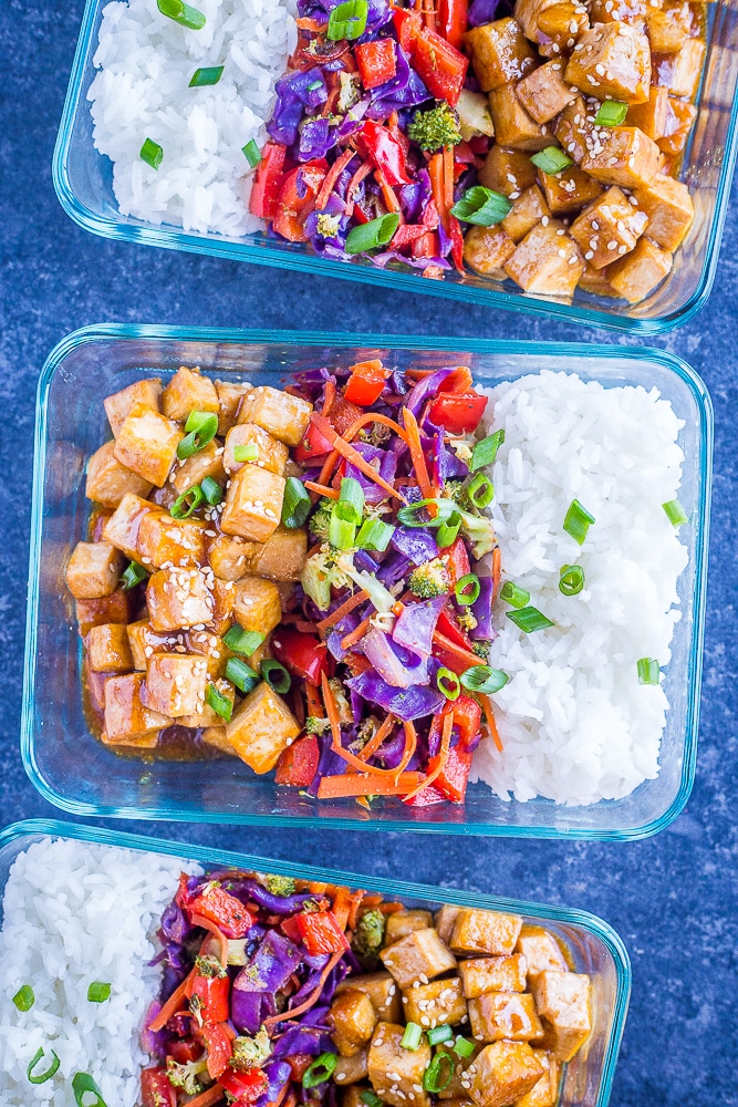 Sesame Ginger Tofu Bowls from She Likes Food