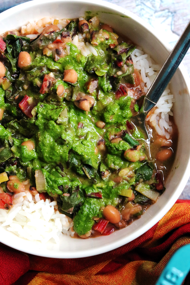 Black-Eyed Pea Stew with Green Herb Smash from Eats Well With Others 