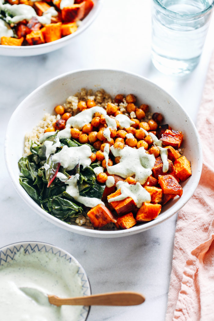 Simple and nutrient-dense, these Buddha Bowls are healthy enough to prep for lunches yet beautiful enough to serve for dinner. (vegan, plant-based, gluten-free)