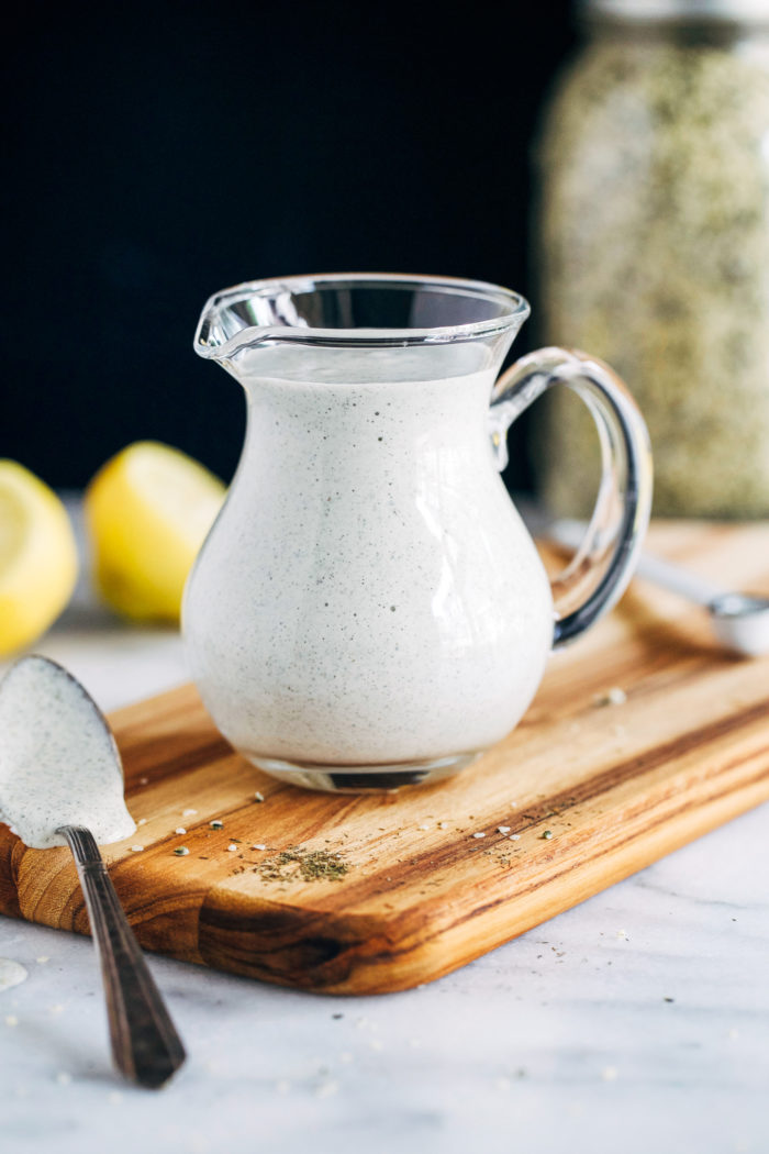 Hemp Ranch Dressing- a simple, dairy-free version of ranch made with just 6 ingredients! (vegan + nut-free)