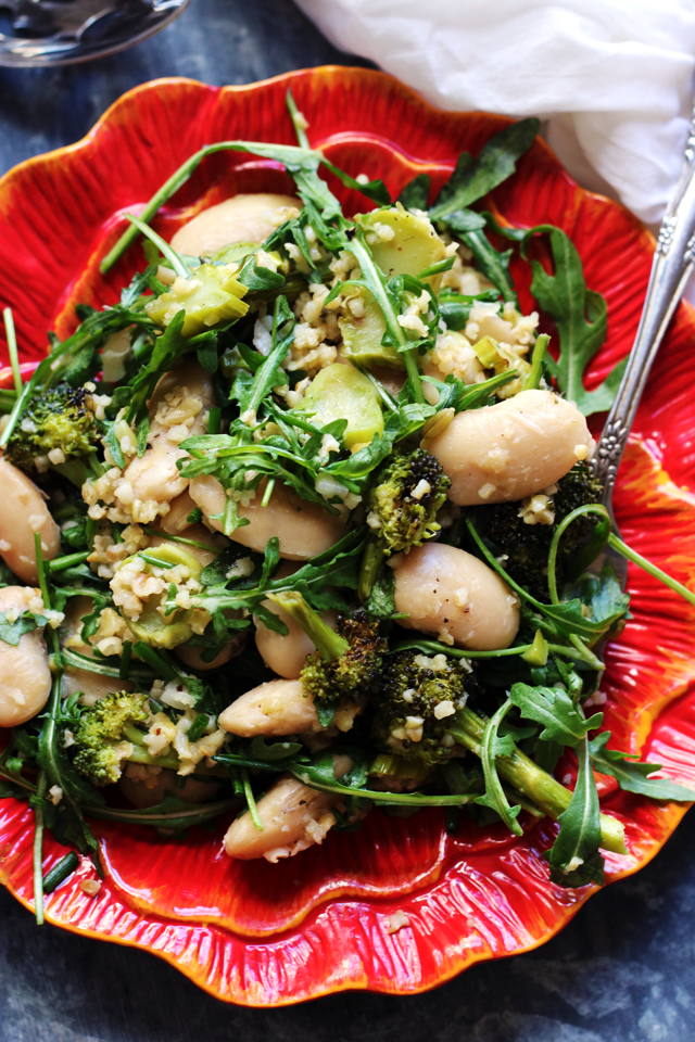 Charred Broccoli, White Bean, and Lemony Freekeh Salad from Eats Well With Others