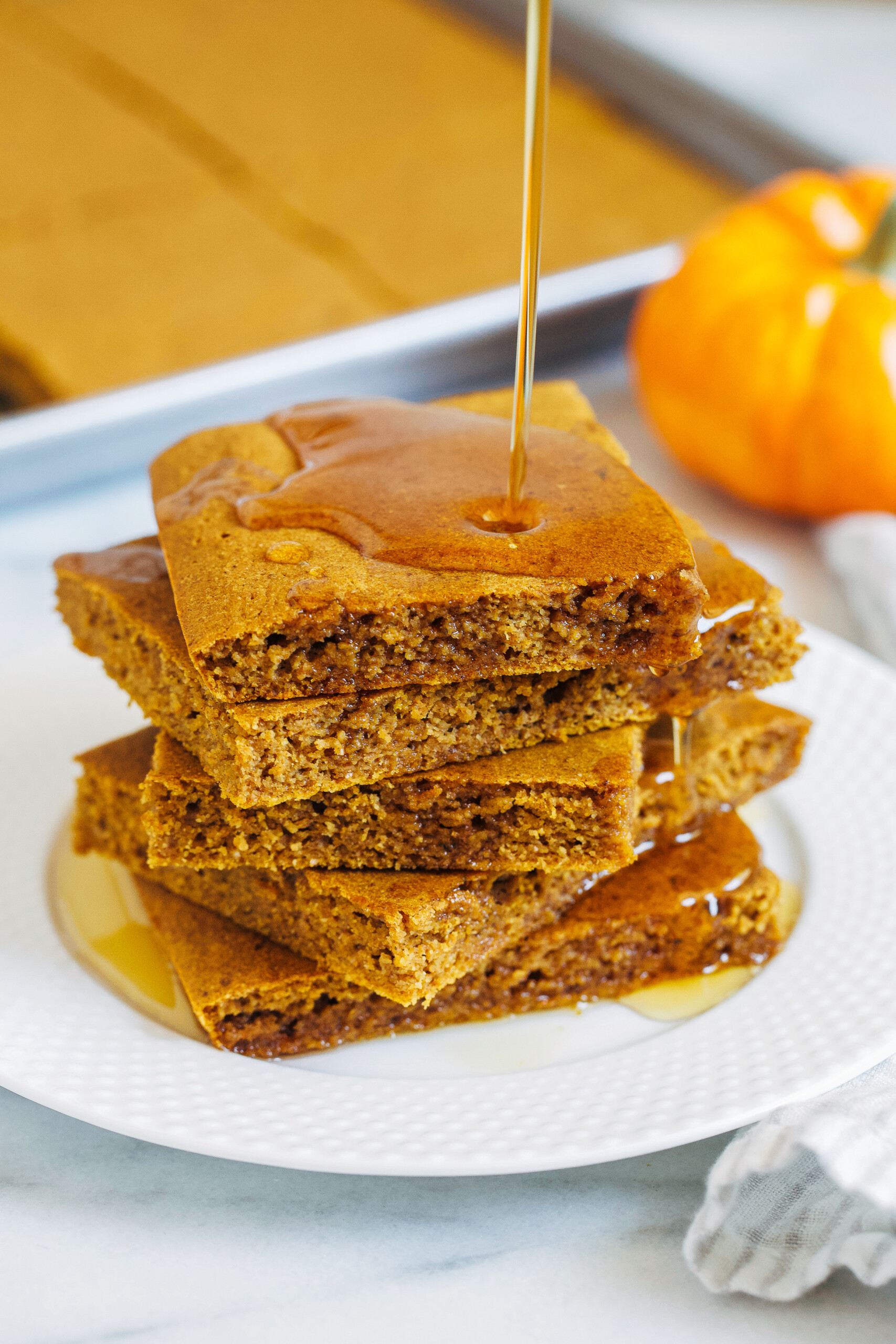 Pumpkin Sheet Pan Pancakes