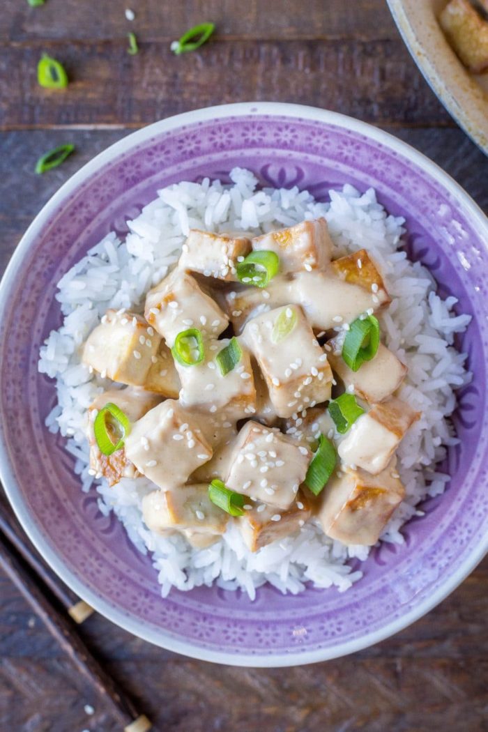 Easy Peanut Butter Tofu from She Likes Food