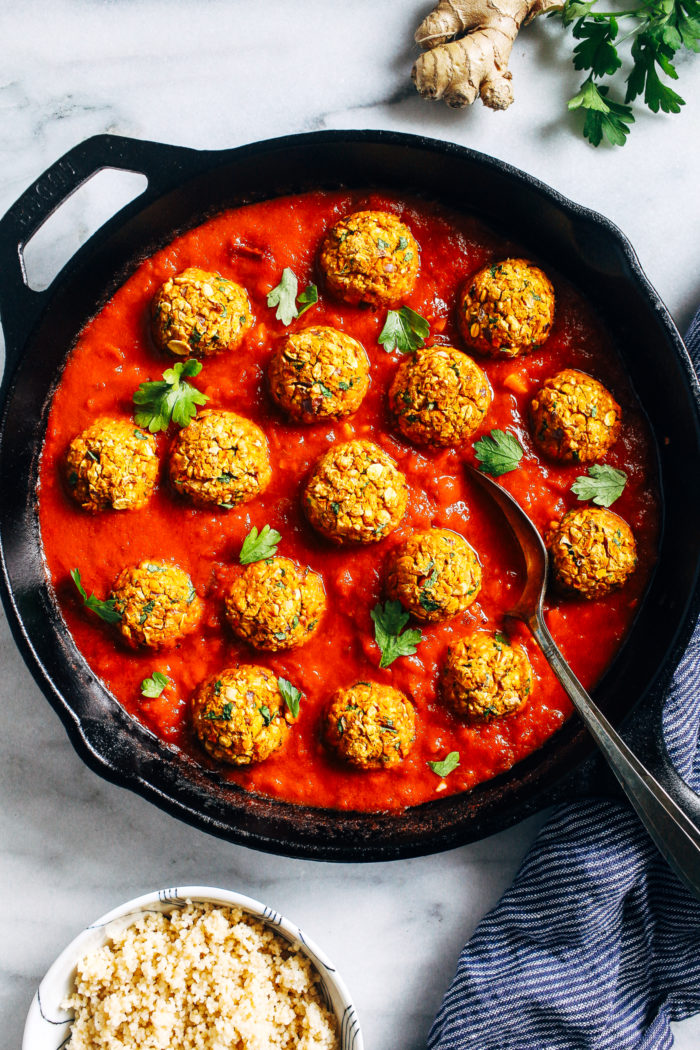 Moroccan Chickpea 'Meatballs'- packed full of flavor and protein, this creative plant-based meal will keep you coming back for more! (gluten-free)