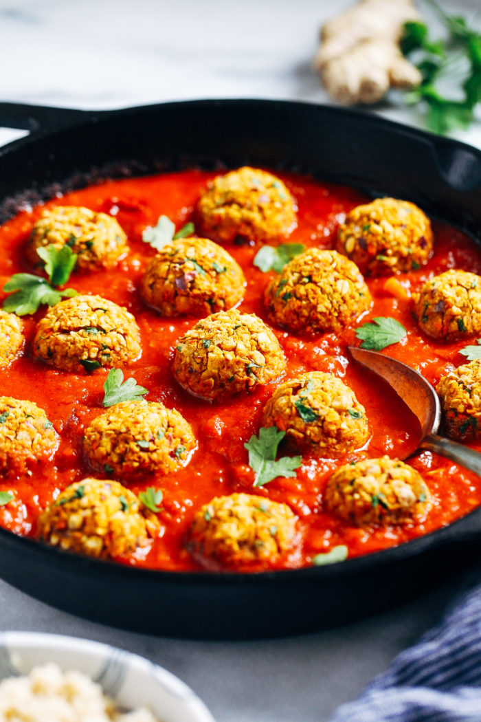 Moroccan Chickpea 'Meatballs'- packed full of flavor and protein, this creative plant-based meal will keep you coming back for more! (gluten-free)
