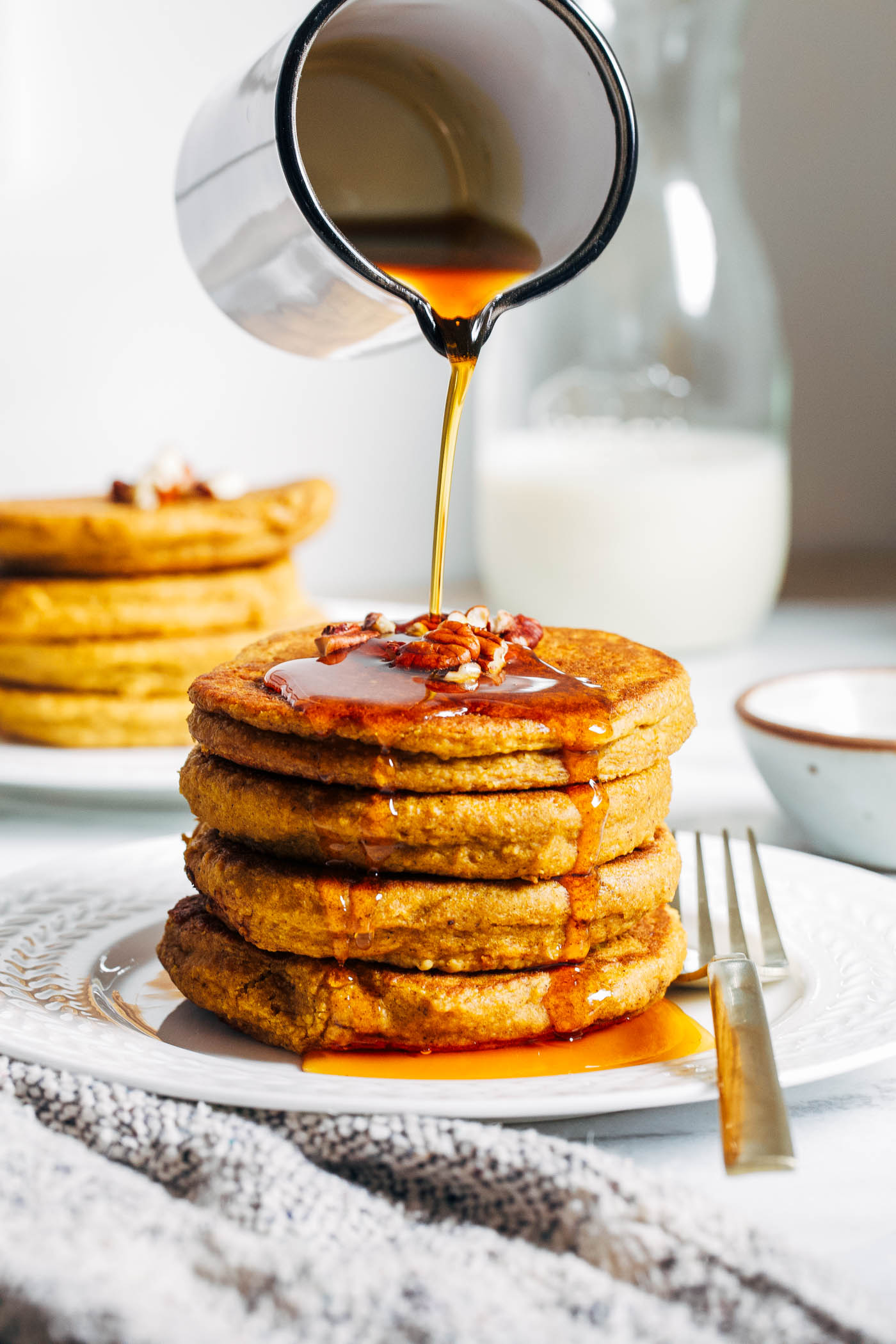 Vegan Gluten-free Pumpkin Pancakes - Making Thyme for Health