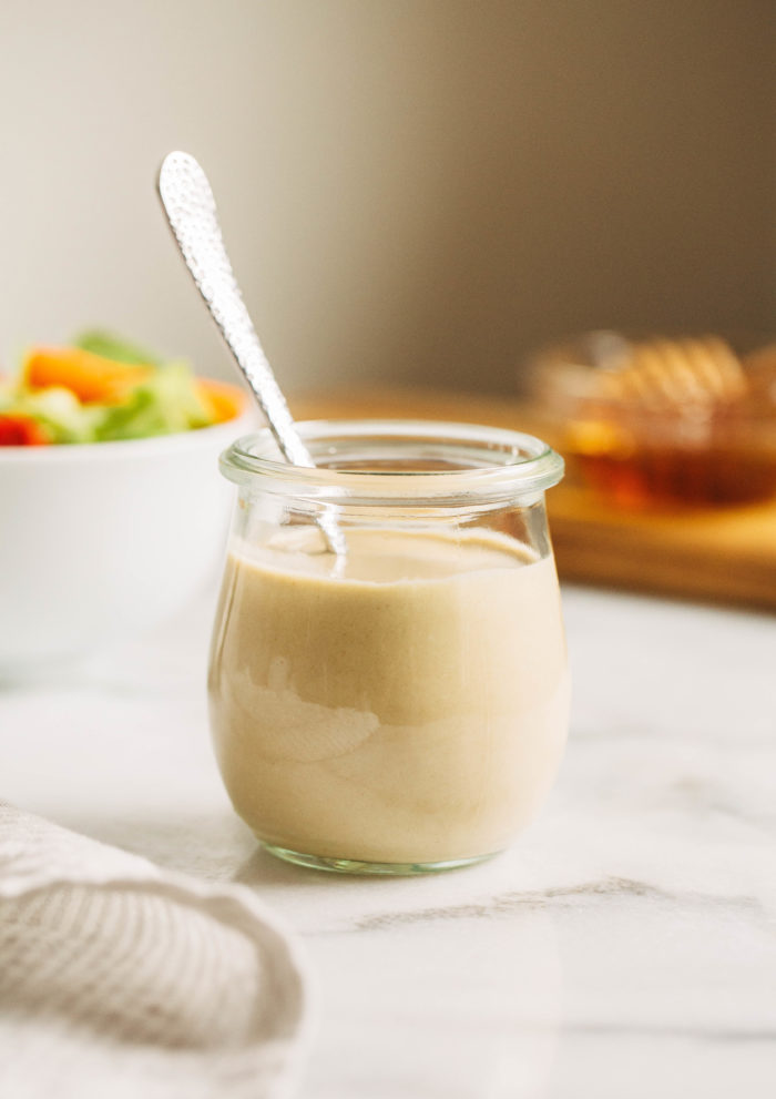 Dairy-free Honey Mustard Sauce- made with just five basic ingredients, this sauce is so flavorful you'll want to put it on everything! 