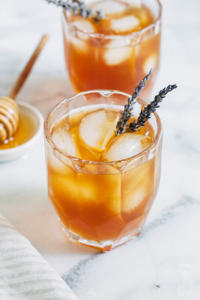 Honey Sweetened Lavender Iced Tea- All you need is 3 ingredients to make this incredibly refreshing summertime drink!