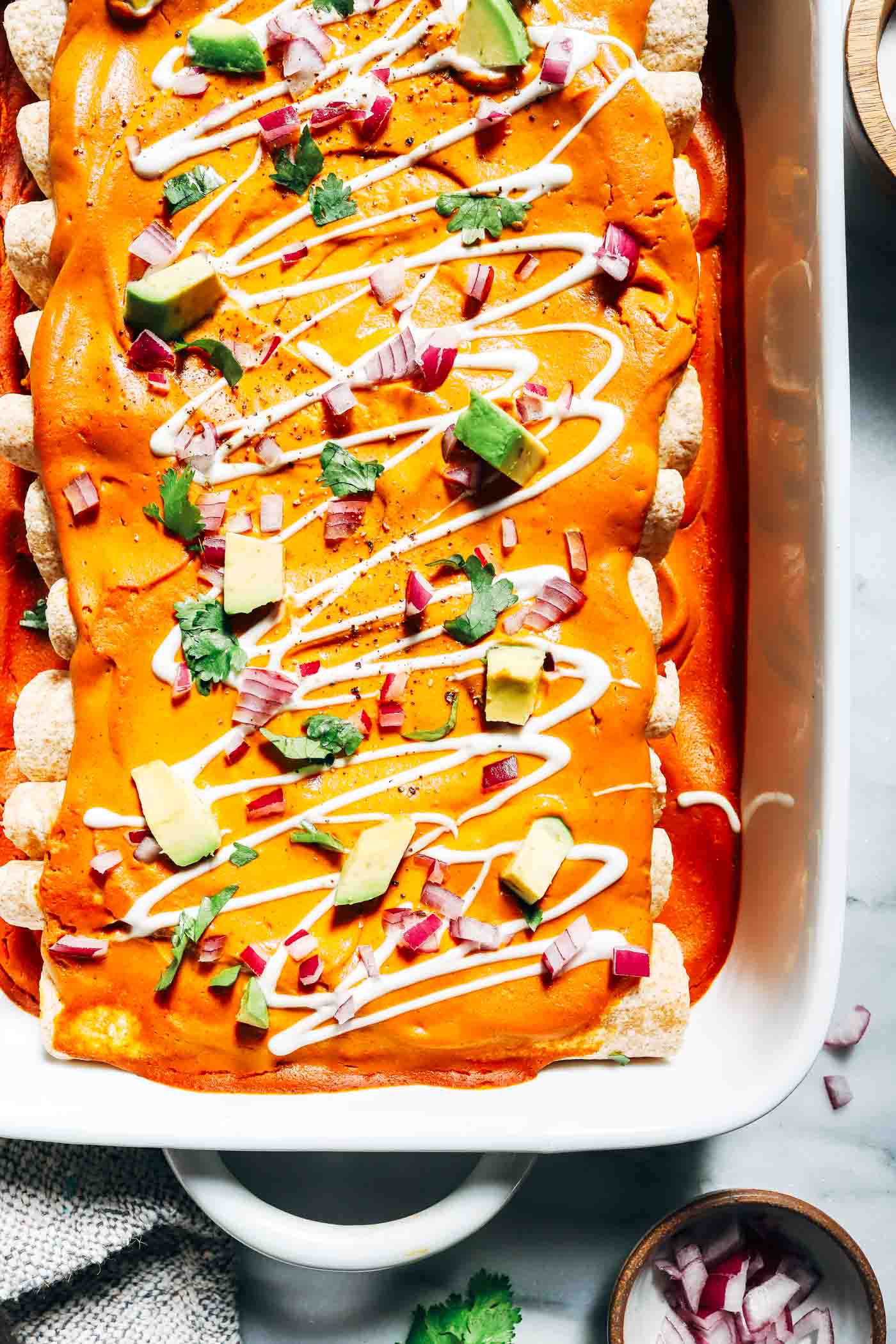 Vegan Pumpkin Black Bean Enchiladas