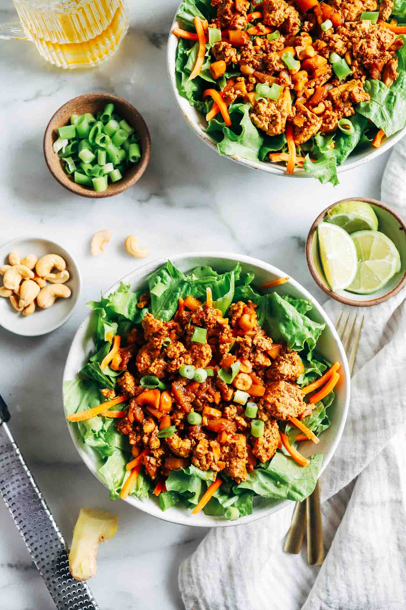 Asian Tofu Lettuce Wrap Chopped Salads