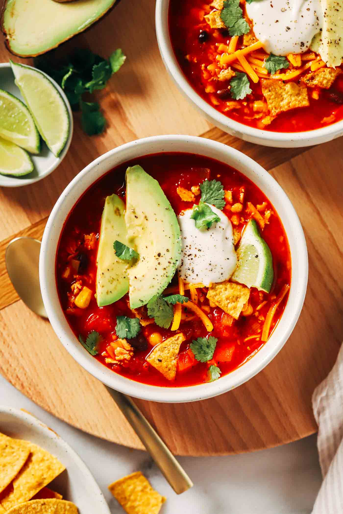 Tofu Tortilla Soup (high protein, vegan)
