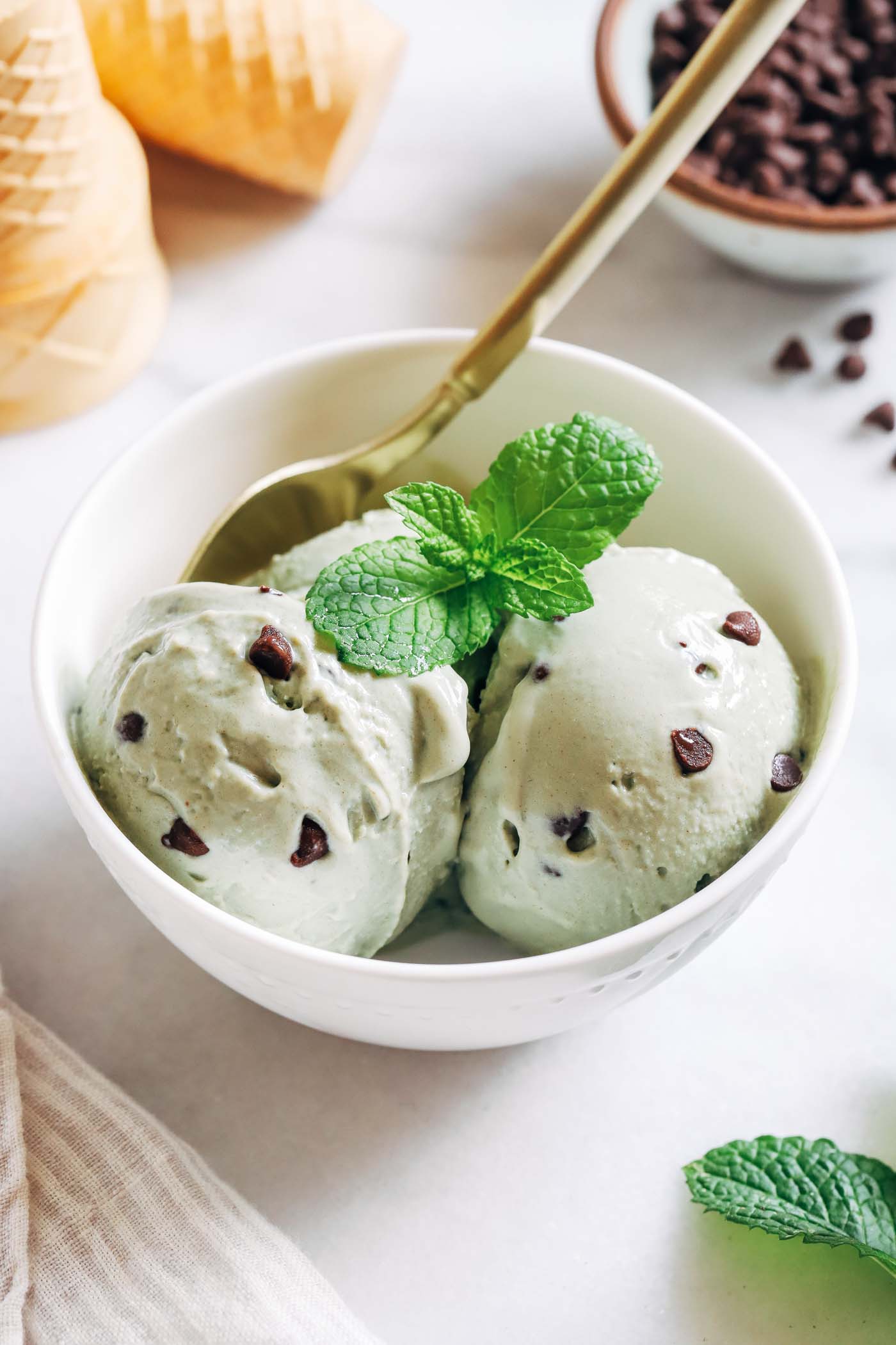 Healthy Mint Chocolate Chip Ice Cream (Ninja Creami)
