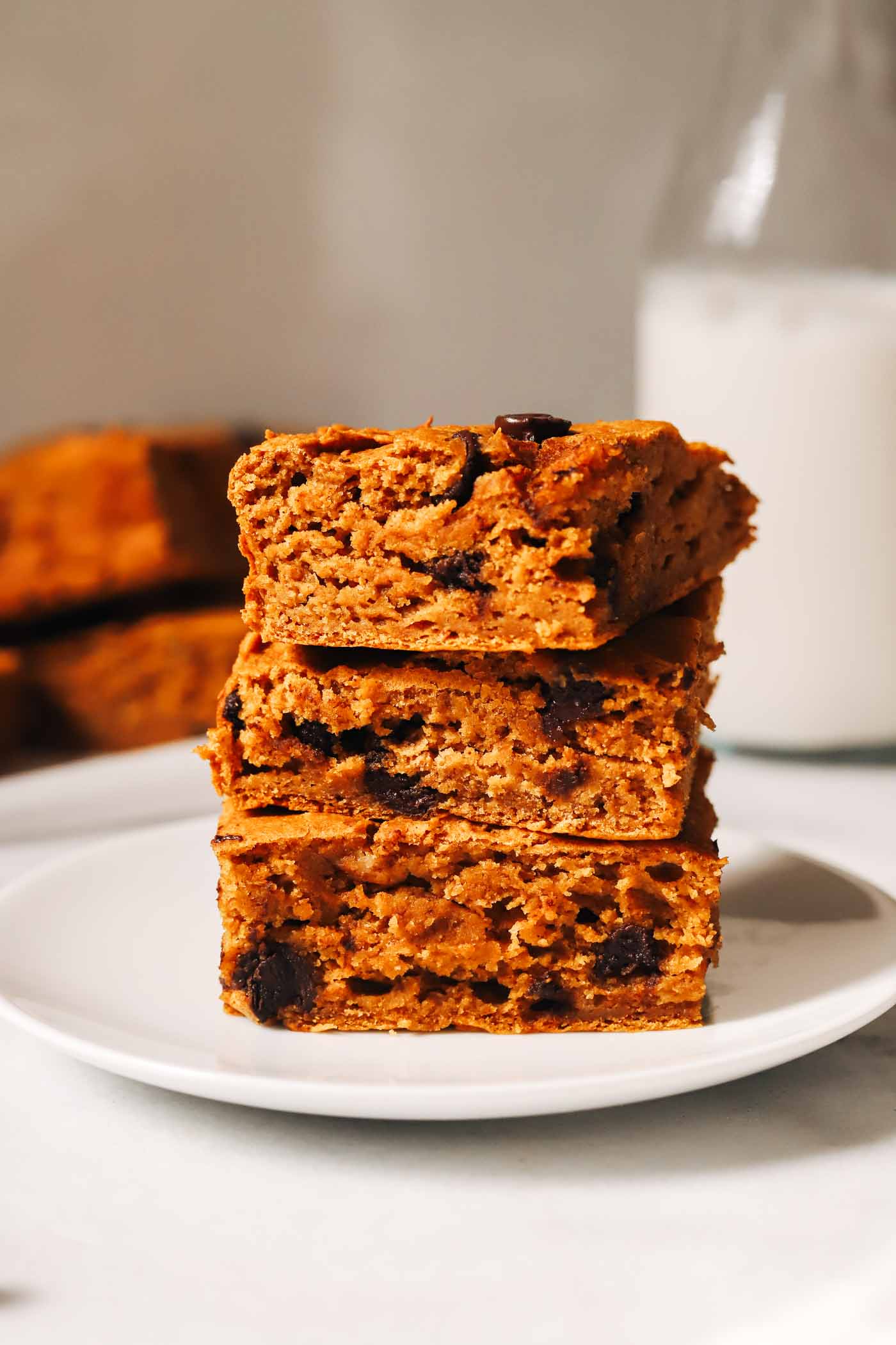 Vegan Pumpkin Blondies (high-protein, oil-free)