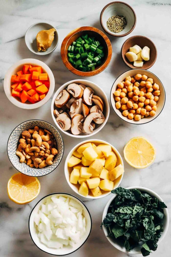 Creamy Lemon Chickpea Stew- Made with nourishing ingredients, this hearty vegan stew is bursting with flavor! (plant-based, gluten-free)