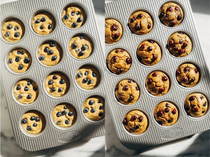 Blueberry Zucchini Muffins (gluten-free, dairy-free and oil-free)
