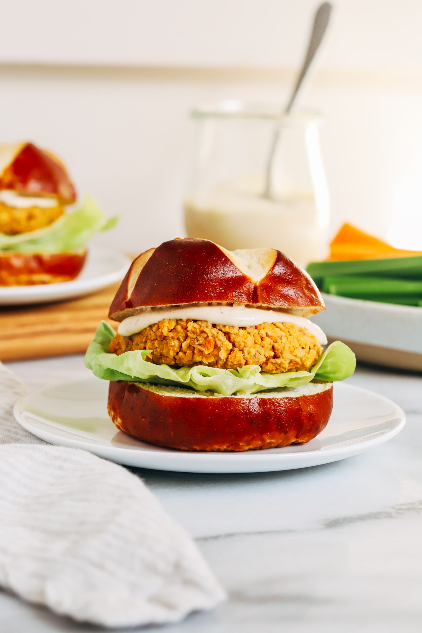 Buffalo Chickpea Burgers