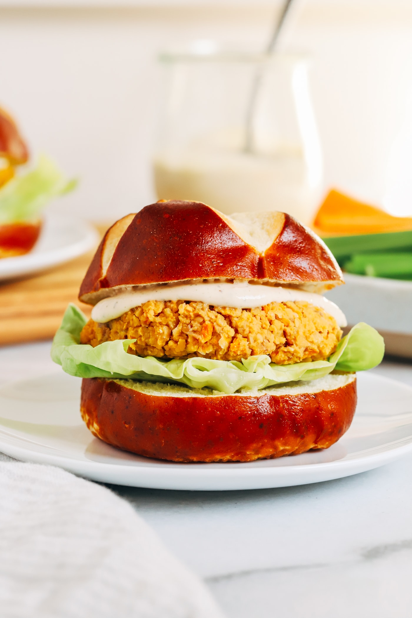 Buffalo Chickpea Burgers