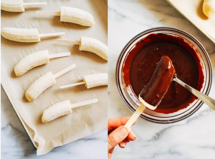 You only need 4 ingredients to make these refreshing banana popsicles! Perfect for a fun and refreshing dessert that's nutritious too. (vegan, gluten-free, and nut-free option)