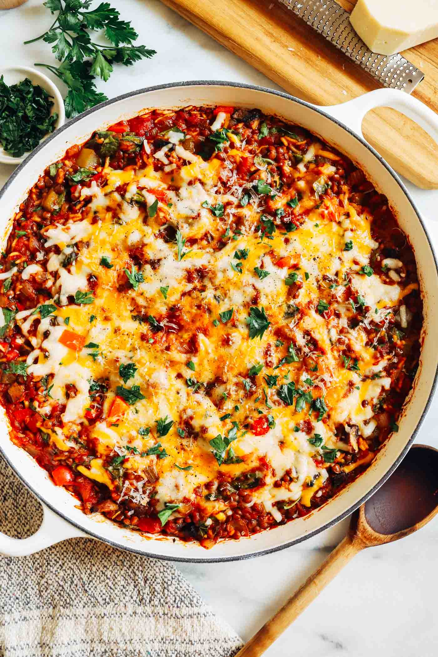Lentil Stuffed Pepper Skillet