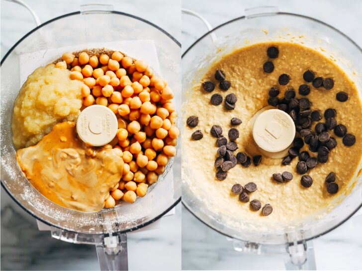 Chickpea Blondies- made with wholesome ingredients, these blondies are packed with fiber and protein! (vegan + gluten-free)